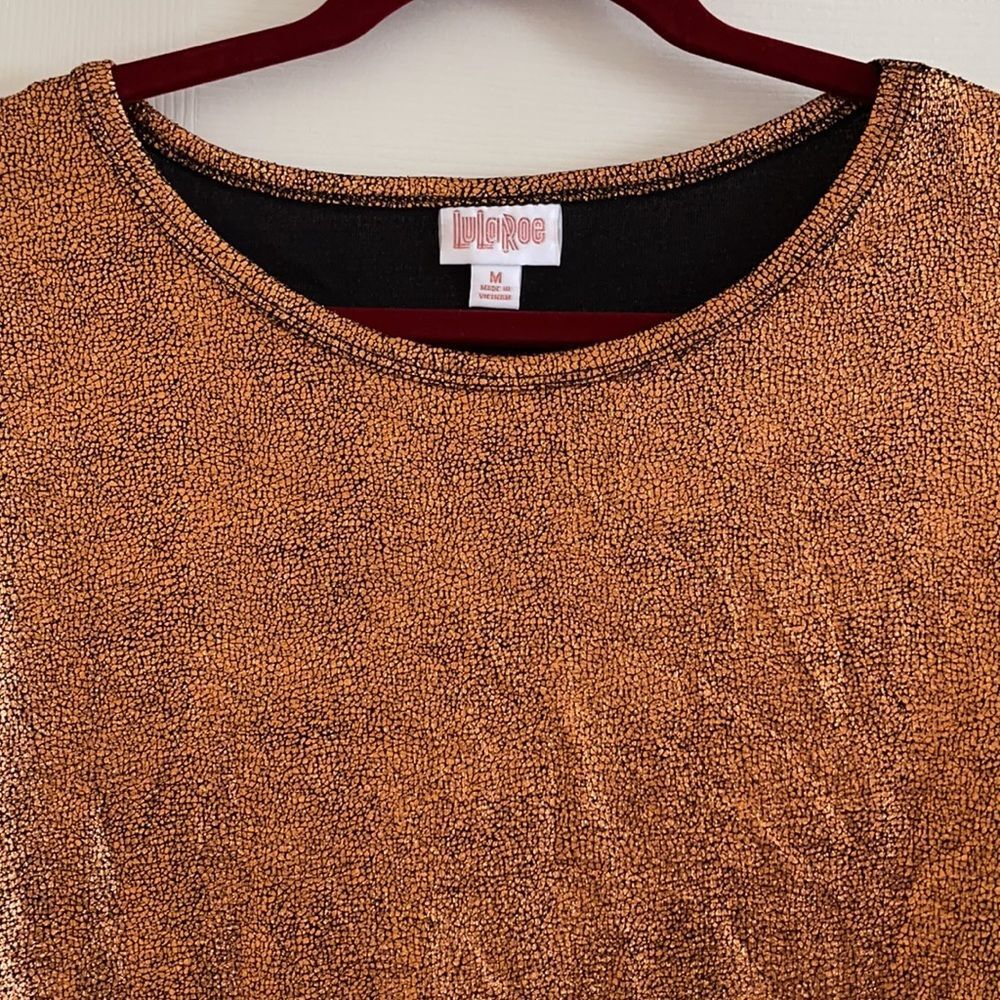 LulaRoe Debbie-M shiny orange party Dress